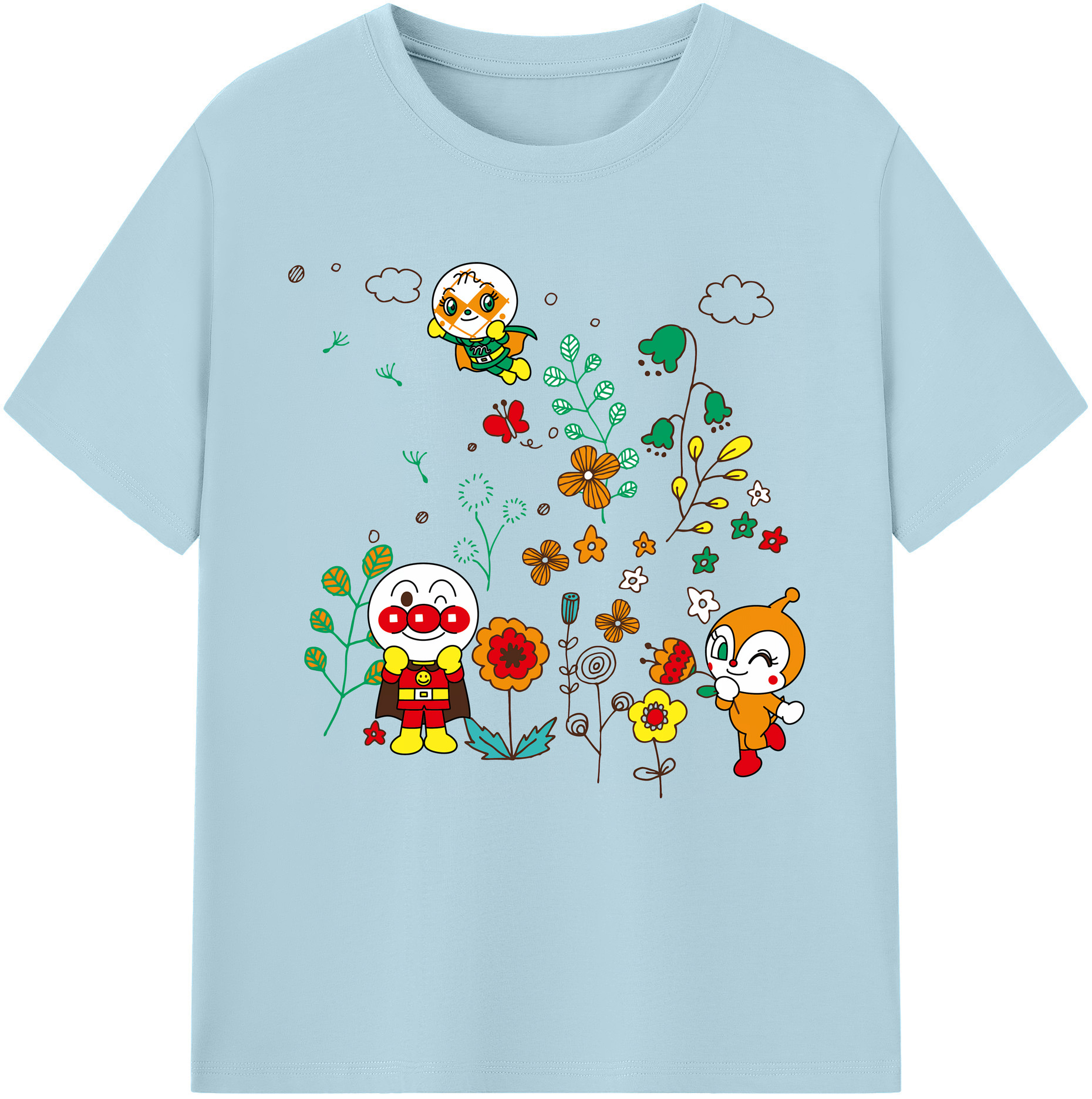 （画像用） アンパンマン Anpanman 綿100％半袖Tシャツ（フロントプリント）